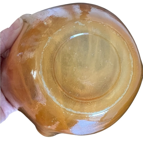 Ruffle Glass Bowl Candy Dish Carmel Color 6in - Picture 3 of 3